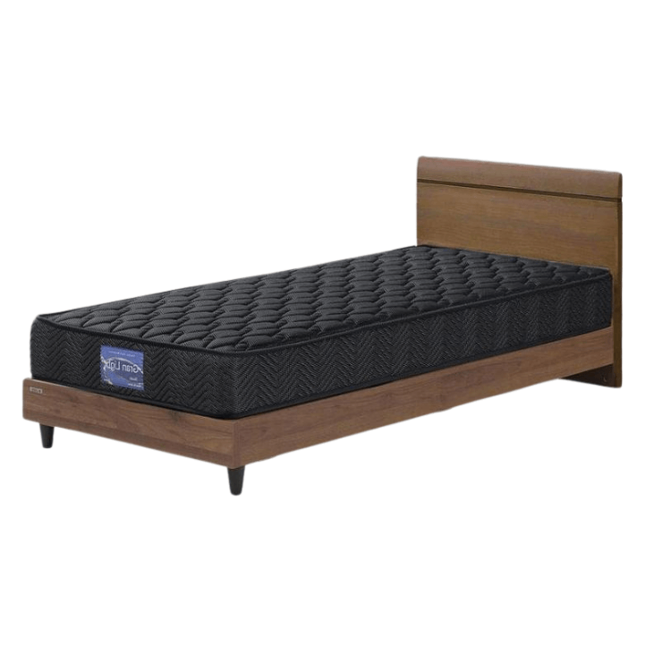 新品シングルベッド（マットレス＆フレーム）ブラウン