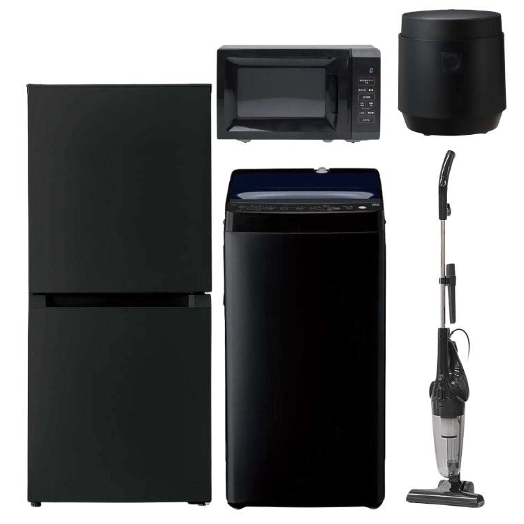 新品黒色家電ファン式5点セット