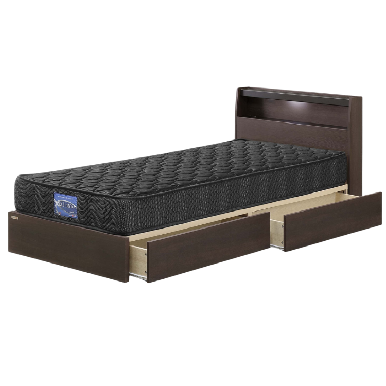 新品シングルベッド（Lキャビ）レンタル ブラウン